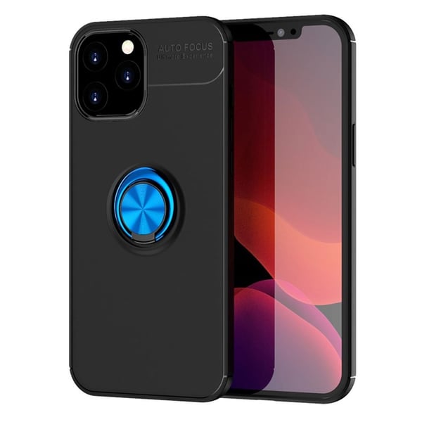 Fingerring Kickstand Flexible Case Shell iPhone 12 Pro Max 6,7 tommer (indbygget metalplade) - Sort