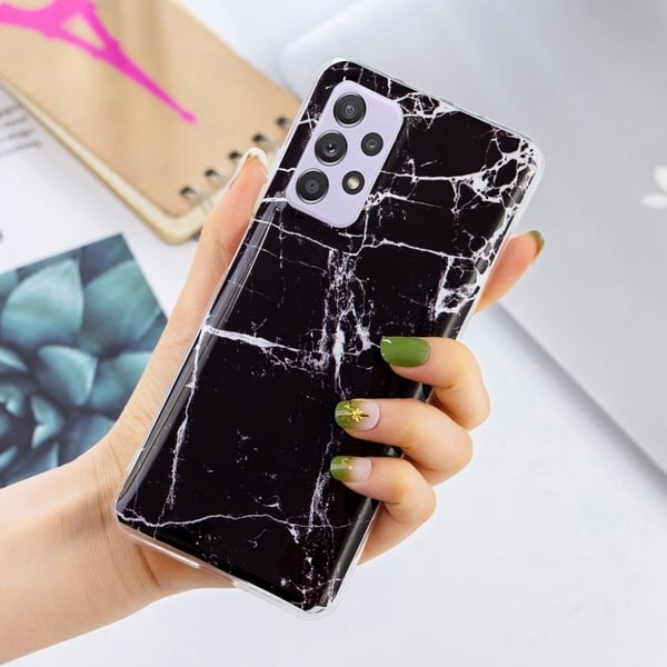 Marble Samsung Galaxy A52 5G Etui - Svart Klinkekule