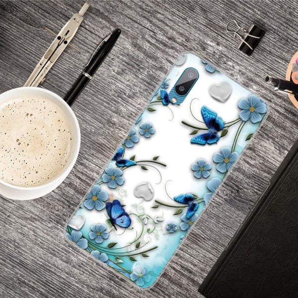Deco Samsung Galaxy M02 / A02 Etui - Sommerfugl og Blomst