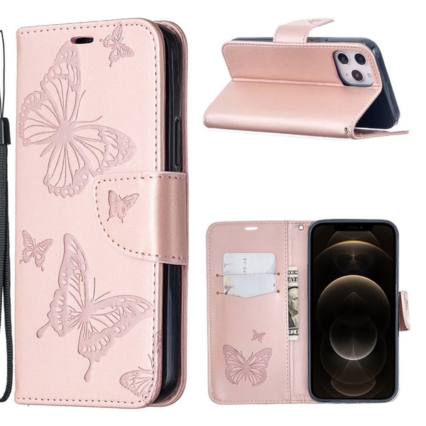 Butterfly iPhone 12 Pro Max Flippetui - Rose Gull