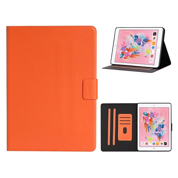 iPad (2018) / (2017) enkelt flip-etui i skinn - Oransje