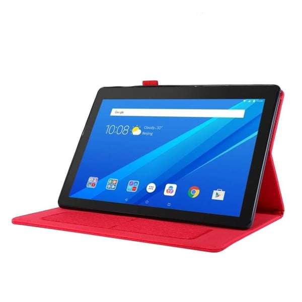 Lenovo Tab E10 Klut Lær Flippetui - Rød