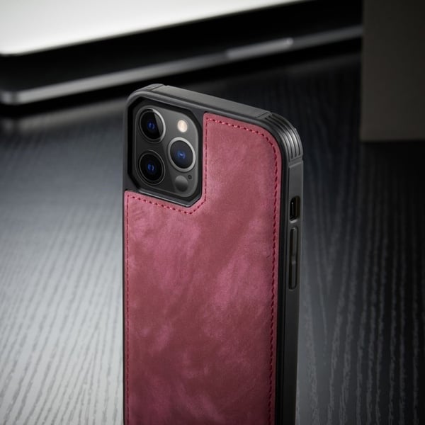 CaseMe iPhone 12 Pro Max Lommebok med Glidelås - Rød