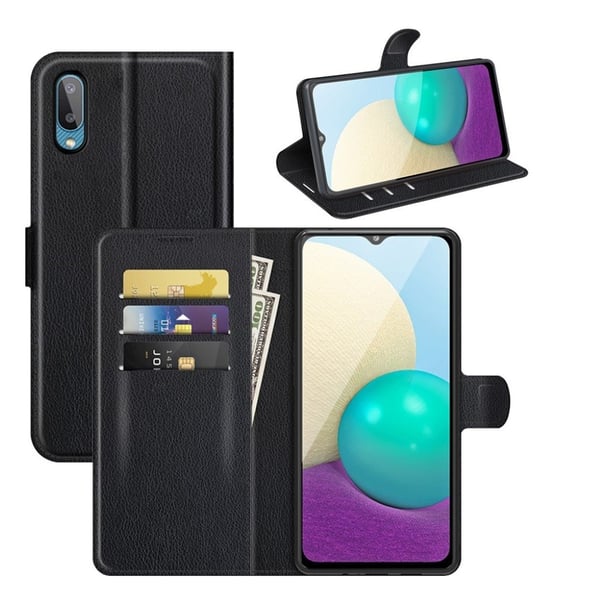 Klassisk Samsung Galaxy A02 flip etui - Sort