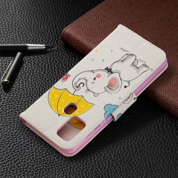 Wonderland Samsung Galaxy A21s flip kuoret - Norsu Pitää Sateenvarjoa