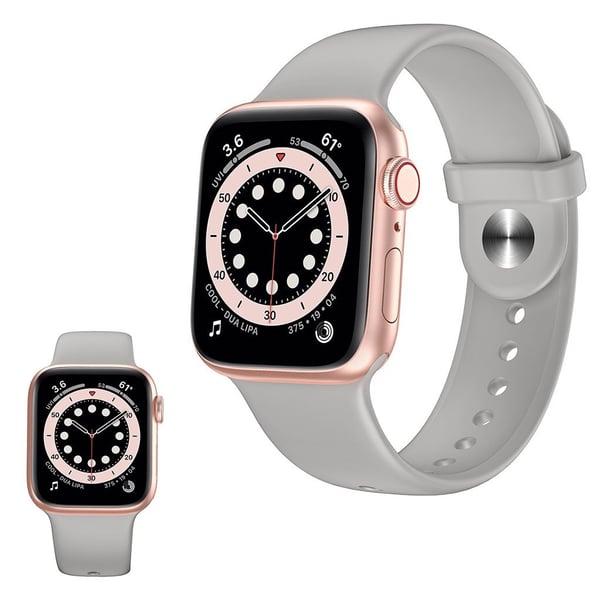 Enkel klokkerem i silikon for Apple Watch Series 6 / 5 44mm - Grå