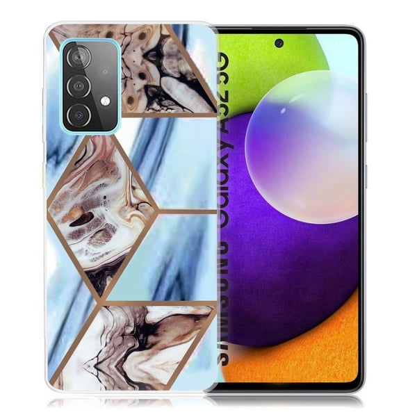 Marble design Samsung Galaxy A52 5G kotelot - Taivaansininen Ja Ruskea Marmori