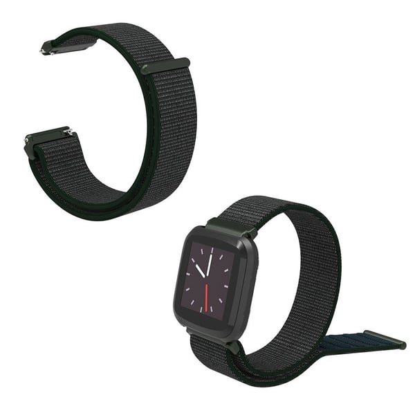 Fitbit Versa Lite Klokkereim Med Borrelås - Mørk Grønn