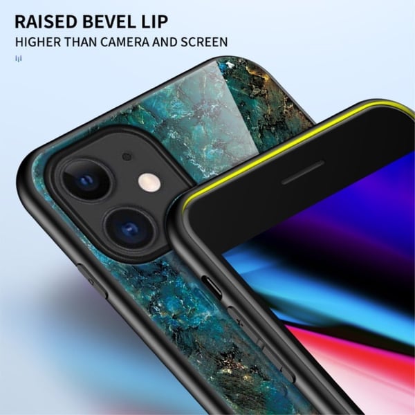 Fantasy Marble iPhone 12 Mini kuoret - Smaragdi