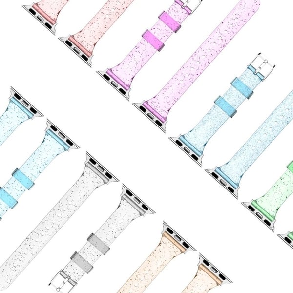 Apple Watch Series 6 / 5 40 mm klokkerem i glitterstil - Rød