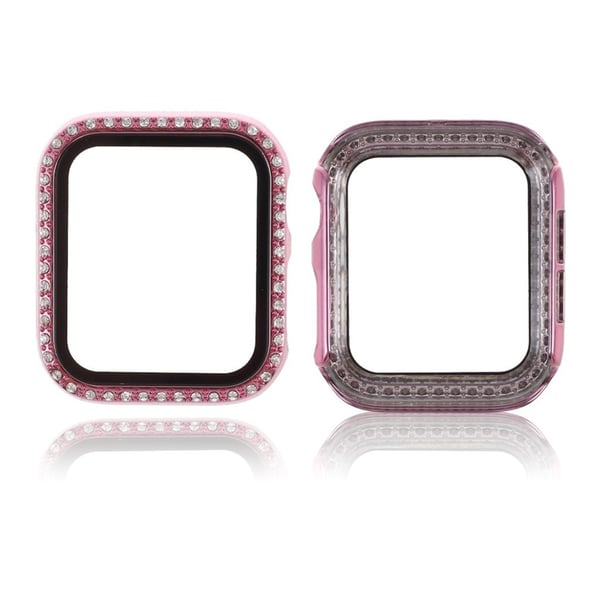 Apple Watch Series 6 / 5 44 mm ramme med rhinestone-dekor og herdet glass - Rosa