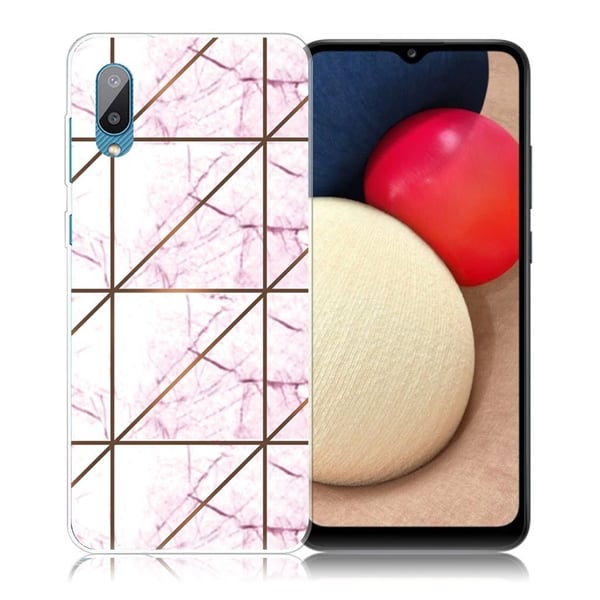 Marble Samsung Galaxy M02 / A02 Etui - White i Firkant Strike Klinkekule