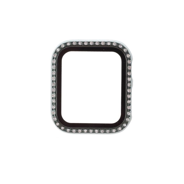 Ramme med rhinestone-dekor og herdet glass for Apple Watch Series 3/2/1 42 mm - Grønn