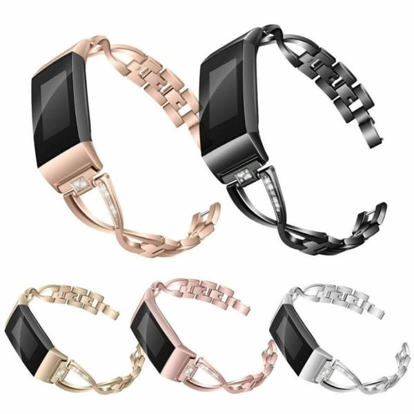 Fitbit Charge 2 diamantdekorarmbånd - Gull