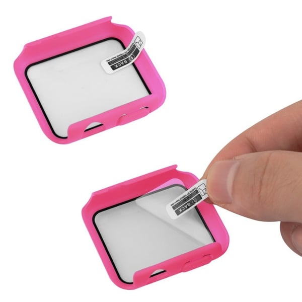 Apple Watch Series 3/2/1 42 mm deksel med herdet glass + klokkerem - Rose