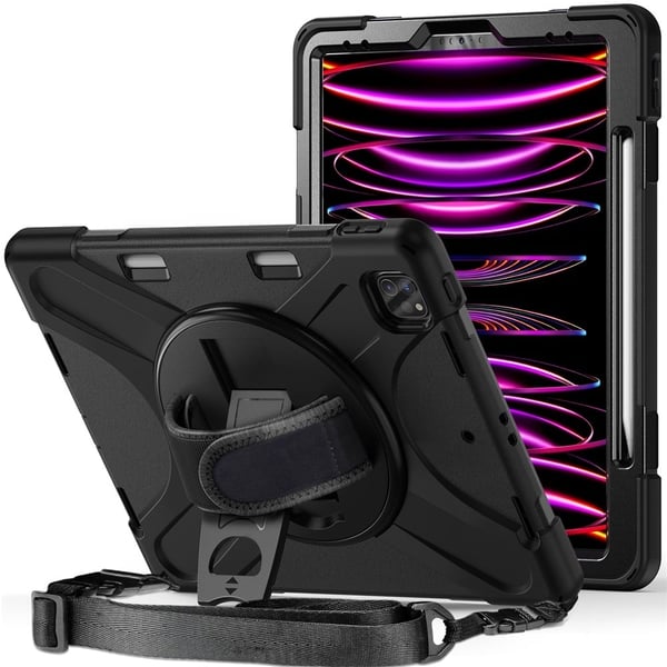 iPad Pro 12,9 tommer (2018) X-Shape combo deksel - All Black iPad Pro 12,9 tommer (2018) X-Shape combo deksel - All Black