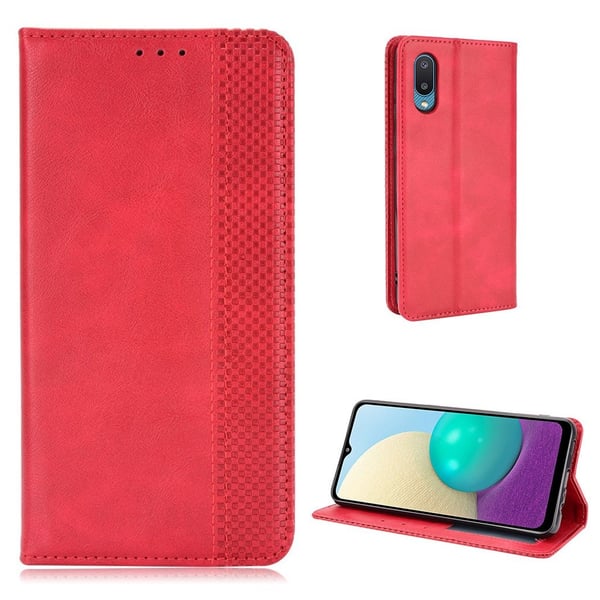 Bofink Vintage Samsung Galaxy M02 / A02 Lær Etui - Rød