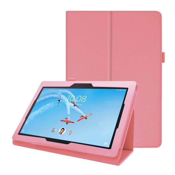 Lenovo Tab E10 Litchi Skinnetui - Lys Rosa