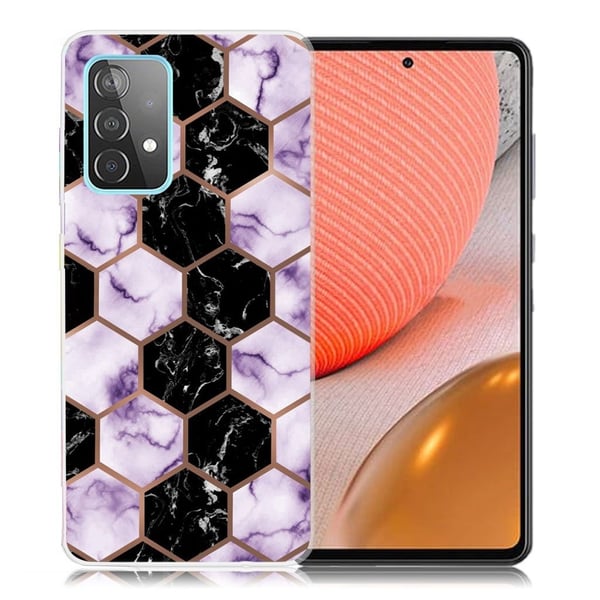 Marble design Samsung Galaxy A72 5G kotelot - Hunajakenno Marmori Violetti