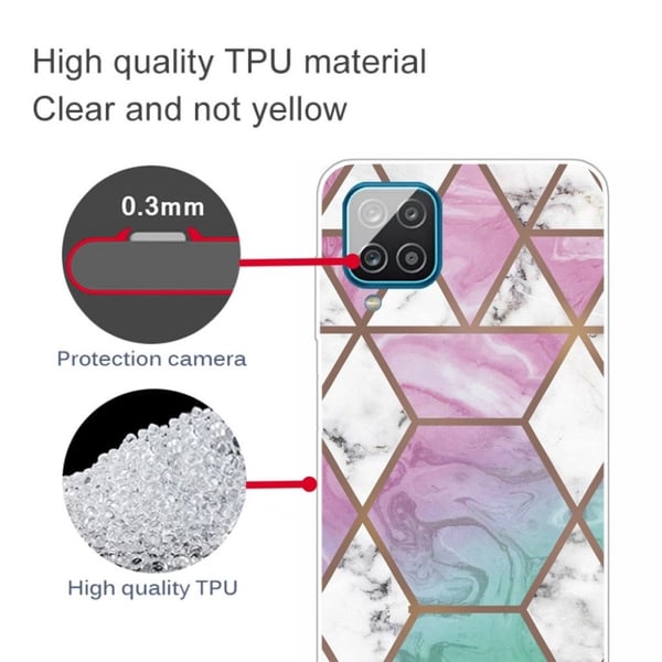 Marble Samsung Galaxy A42 5G Etui - Hvit Diamant i Fargerik Bakgrunn