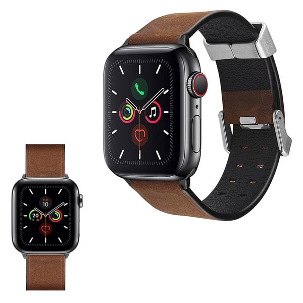 Apple Watch Series 5 / 4 40 mm unikt urarmbånd i ekte skinn - Brun