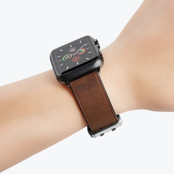 Apple Watch Series 5 / 4 40 mm unikt urarmbånd i ekte skinn - Brun