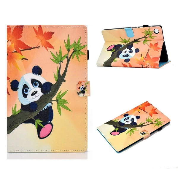 Lenovo Tab M10 FHD Plus läderfodral med mönstertryck - Panda På Träd
