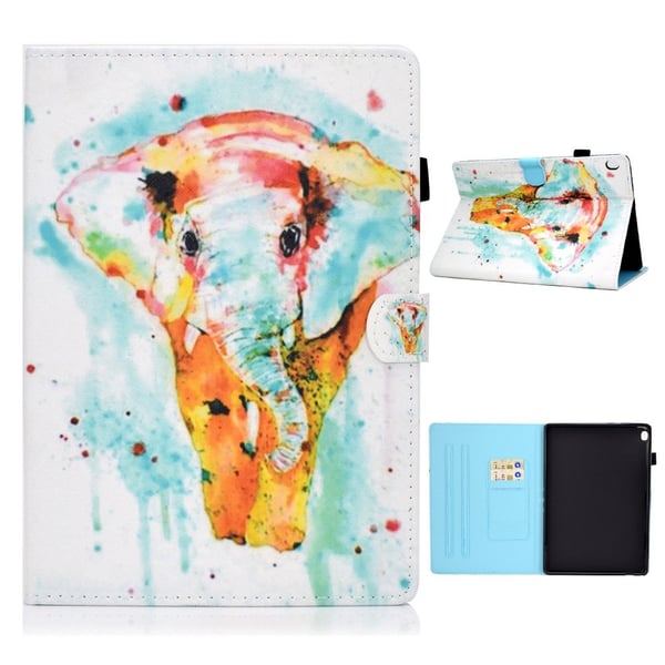 Lenovo Tab M10 Cool Mønster Lær Flippetui - Elefant