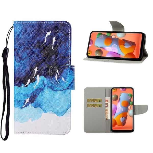 Wonderland Samsung Galaxy A21s Flip etui - Fishes in Blue Sea Wonderland Samsung Galaxy A21s Flip etui - Fishes in Blue Sea