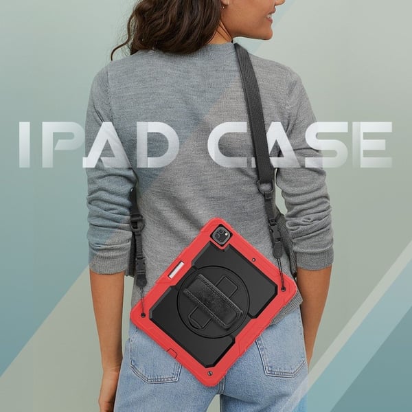 iPad Pro 12,9 tommer (2020) / (2018) 360-svingbart kombinasjonsetui - Rød