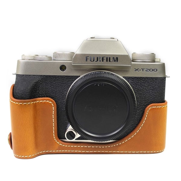 Fujifilm X-T200 slitesterkt halvveske i skinn - Brun Fujifilm X-T200 slitesterkt halvveske i skinn - Brun