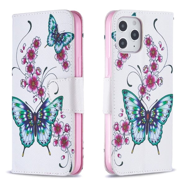 Wonderland iPhone 12 Pro Max flip etui - Blomster Og Sommerfugle