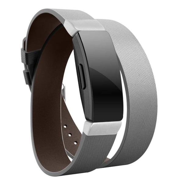 Fitbit Inspire / Inspire Hr Klokkereim Ekte Skinn - Grå Med Sølvspenne