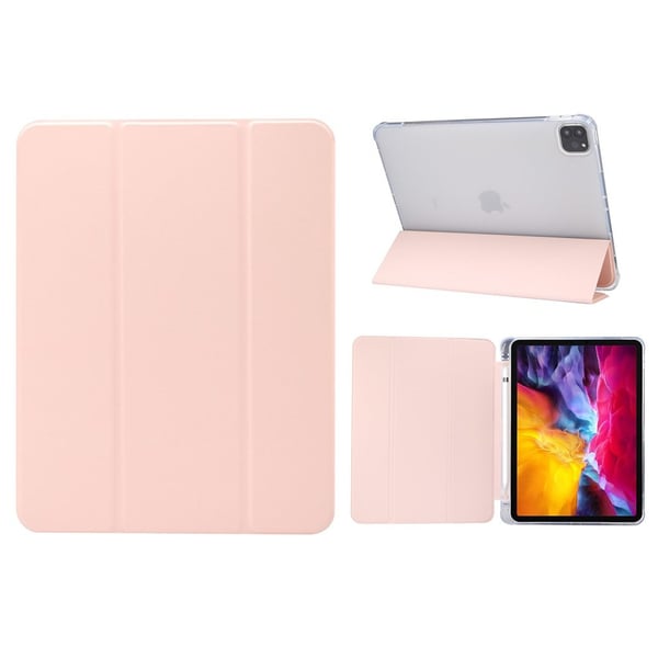 iPad Pro 11 tommer (2020) / (2018) kult trefoldig skinnveske - Lyserosa