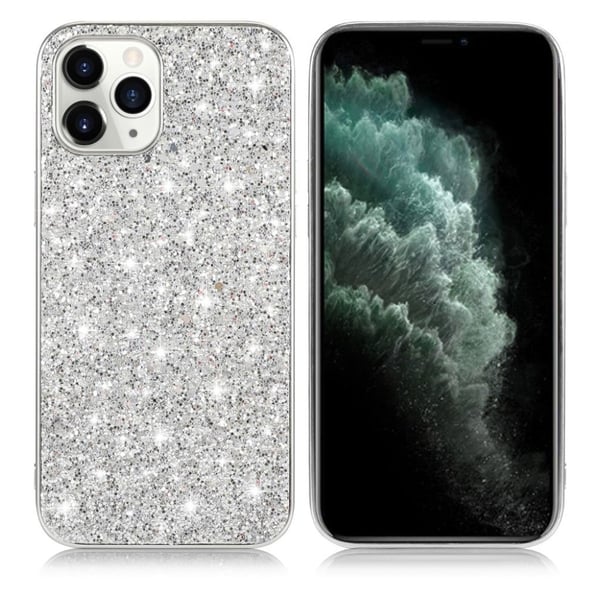 Glitter iPhone 12 Pro Max Etui - Sølv