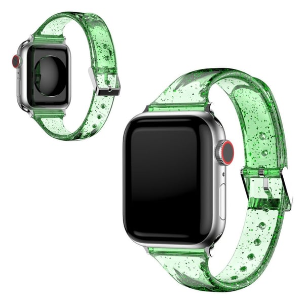 Apple Watch Series 6 / 5 40 mm klokkerem i glitterstil - Grønn