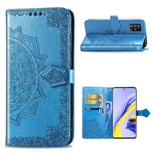 Mandala Samsung Galaxy A51 5G Flip Etui - Blå
