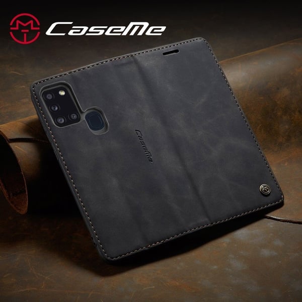 CaseMe Samsung Galaxy A21s Vintage Etui - Svart