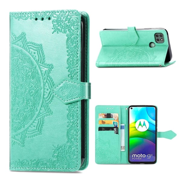 Mandala Motorola Moto G9 Power Flippetui - Grønn