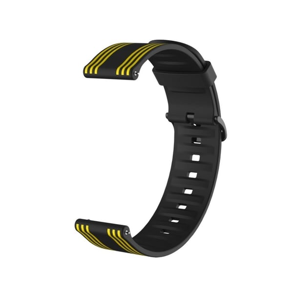 20 mm Twill-farget klokkebånd for Amazfit- og Huawei-klokke - Svart / Gul
