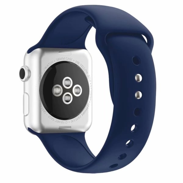 Apple Watch Series 4 44mm kaksoispinninen silikoninen kellonauha - Keskiyön Sininen