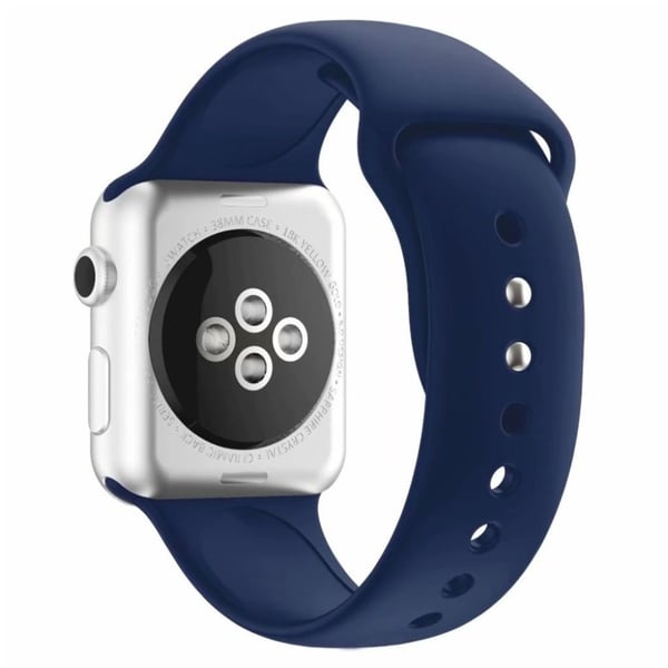 Apple Watch Series 4 40mm dual pin silikone Urrem - Midnatsblå Apple Watch Series 4 40mm dual pin silikone Urrem - Midnatsblå