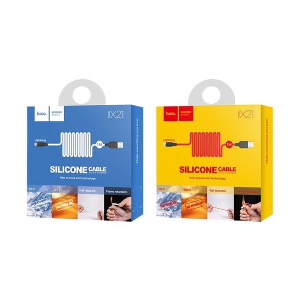 HOCO X21 Silikon lynladingskabel - Svart Og Hvit