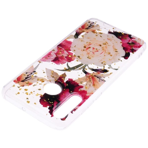 Huawei P30 Lite glimmer mønster cover - smukke blomster