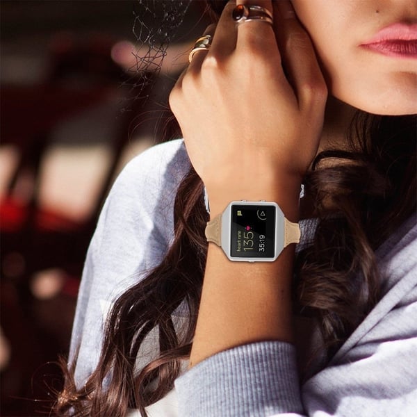 Fitbit Blaze urrem i okseskinn - Kaffe