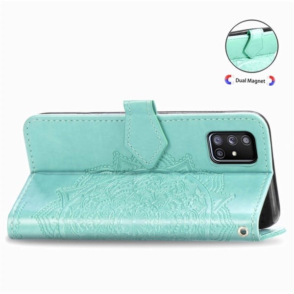 Mandala läder Samsung Galaxy A71 5G fodral - Grön