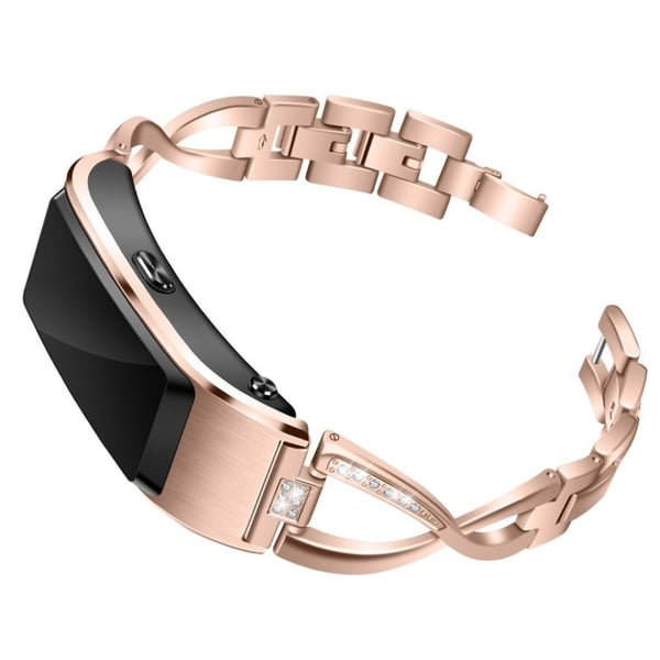 18mm Huawei Talkband B5 Rhinestone Rustfritt Stål Klokkereim - Rose Gull 18mm Huawei Talkband B5 Rhinestone Rustfritt Stål Klokkereim - Rose Gull