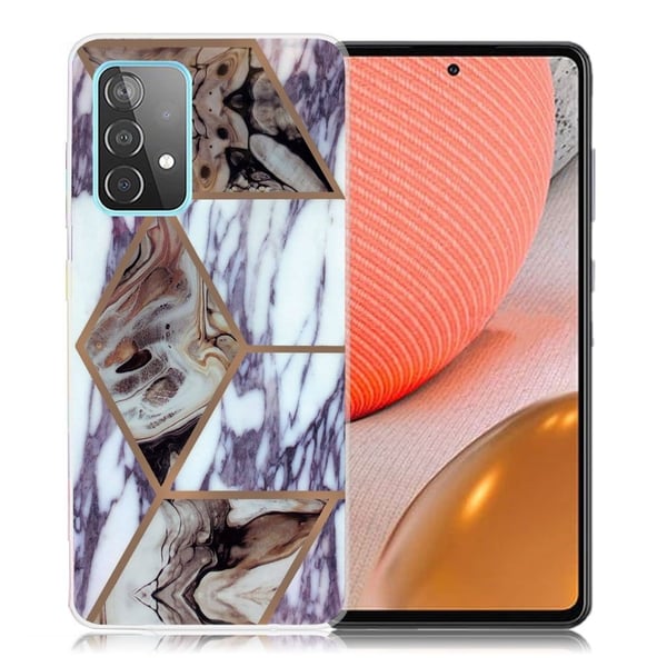 Marble Samsung Galaxy A72 5G Etui - Blue og Brun Klinkekule