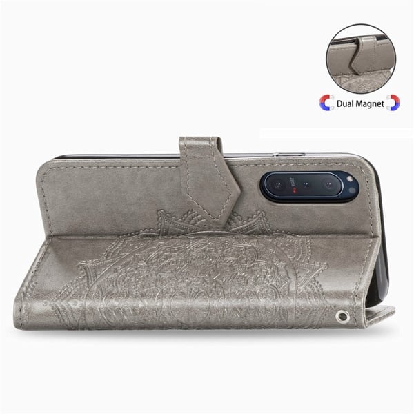 Mandala Sony Xperia 5 II Flip Etui - Grå