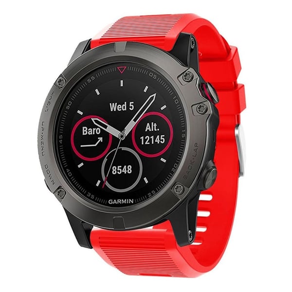 Garmin Fenix ​​5X Plus silikon watchband - Rød